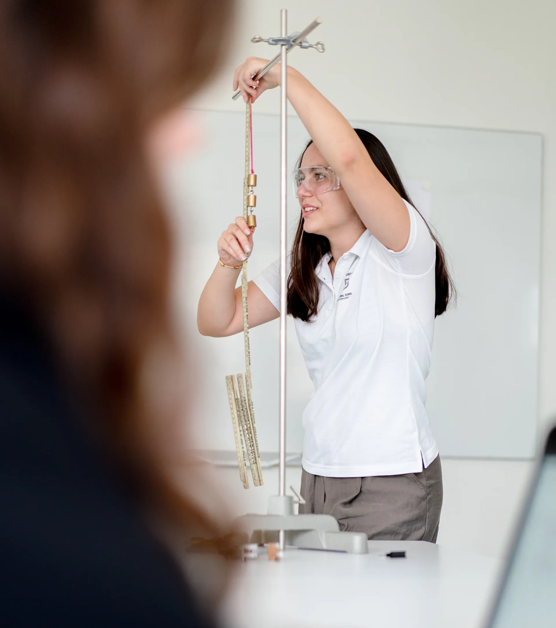 Student participating in a science experiment